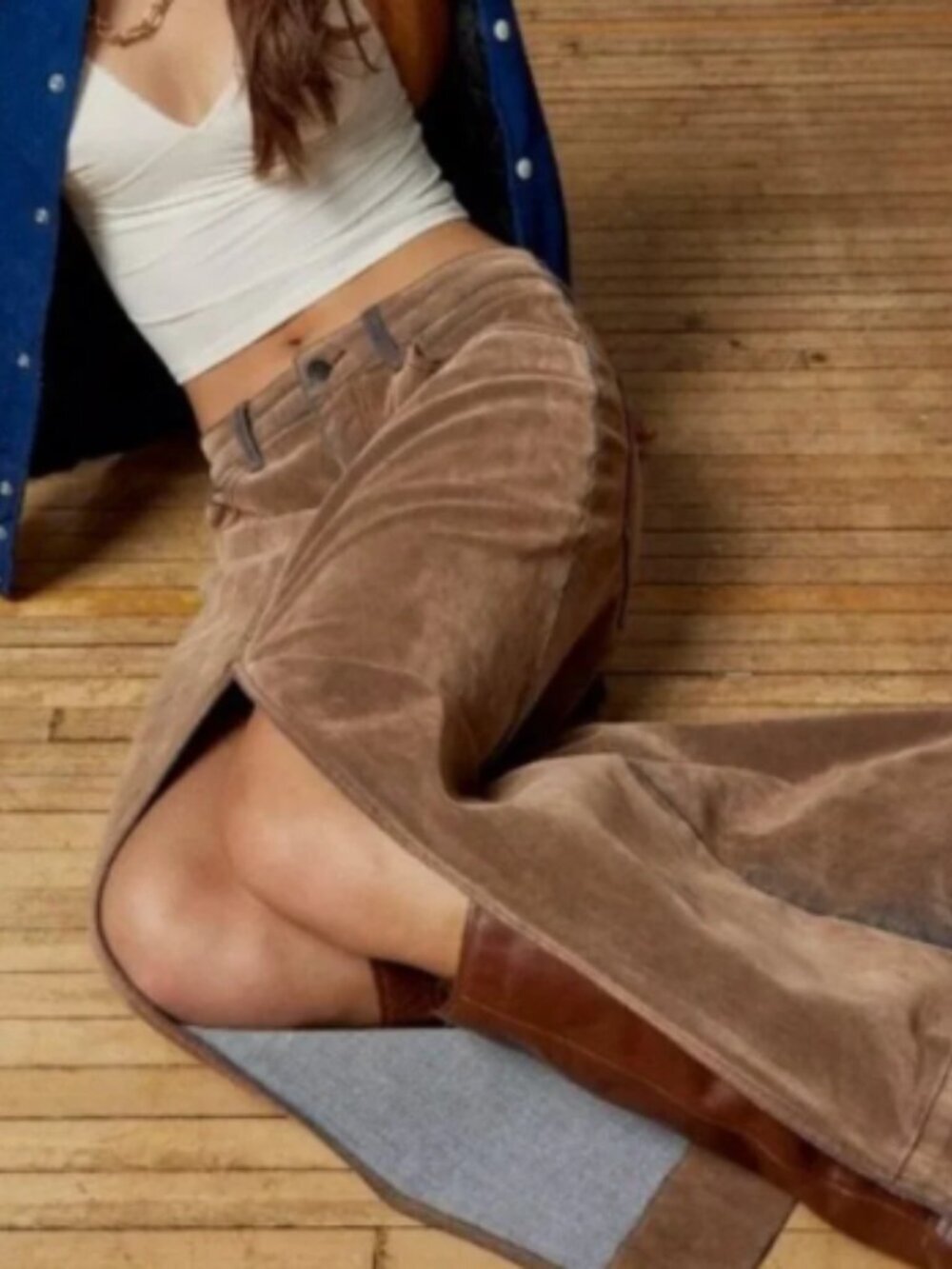 Urban Outfitters BDG Mandi Flocked Maxi Skirt